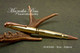 Handmade Double 30-06 Caliber Ballpoint Bullet Cartridge Pen, Brass Finish - Looking from Side of Pen