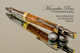Wood Handmade Pen, Big Leaf Maple Burl Wood with Gun Metal and Gold Finish - View from Side of Ballpoint Pen