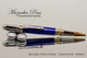 Art Deco Handmade Ballpoint Pen, Blue Lapis / Pyrite TruStone Ballpoint Pen, Gold and Chrome Finish - Looking from side of Ballpoint Pen