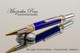 Art Deco Handmade Ballpoint Pen, Blue Lapis / Pyrite TruStone Ballpoint Pen, Gold and Chrome Finish - Looking from tip of Ballpoint Pen