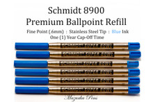 Schmidt 8900 Premium Ballpoint Refill - Blue Ink 6 Pack