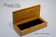 Premium bamboo display case (box) with brass hinges, single pen foam insert (shown open with insert)