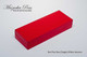 Red leatherette pen and / or pencil case with white interior - large box.  Shown closed.