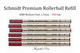 6 Pack of Schmidt 5888 Rollerball Refill, Medium Point (.7mm), Red Ink