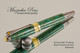 Art Deco Handcrafted Rollerball Pen, Arizona Jade TruStone Art Deco Rollerball Pen with Black Titanium and Gold Finish - Looking from top of rollerball Pen