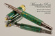 Art Deco Handcrafted Rollerball Pen, Arizona Jade TruStone Art Deco Rollerball Pen with Black Titanium and Gold Finish - Looking from side of rollerball Pen
