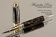 Handmade Art Deco Rollerball Pen, Black and Gold TruStone Art Deco Rollerball Pen, Rhodium and Gold Finish - Looking from main view of pen