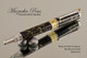 Handmade Art Deco Rollerball Pen, Black and Gold TruStone Art Deco Rollerball Pen, Rhodium and Gold Finish - Looking from bottom of pen