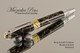 Handmade Art Deco Rollerball Pen, Black and Gold TruStone Art Deco Rollerball Pen, Rhodium and Gold Finish - Looking from top of pen