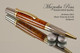 Handmade Ballpoint Pen, Amboyna Burl with Black Titanium and Gold Finish - Side view of Ballpoint Pen