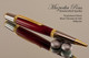 Handmade Ballpoint Pen, Purpleheart with Black Titanium and Gold Finish - Top view of Ballpoint Pen