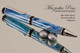 Handmade Blue Skies Acrylic Resin Ballpoint Pen with Chrome/Black - Bottom view