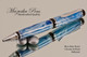 Handmade Blue Skies Acrylic Resin Ballpoint Pen with Chrome/Black - Tip view