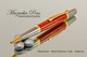 Handmade Ballpoint Pen from Bloodwood with Black Titanium and Gold Accents - Looking from Tip of Ballpoint Pen