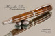 Handmade Rollerball Pen handcrafted from Nargusta Burl wood Rhodium and Gold finish.  Main view of pen.