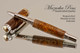 Handmade Rollerball Pen handcrafted from Nargusta Burl wood Rhodium and Gold finish.  Main view of pen.