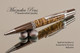 Handmade Ballpoint Pen, Spalted Hackberry (cross cut), Gunmetal / Chrome Finish - Side view of Ballpoint Pen