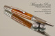 Handmade Ballpoint Pen, Amboyna Burl Wall Street II Pen, Black Titanium and Platinum Finish - Looking from side view of Ballpoint Pen