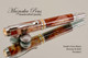 Handmade Fountain Pen handcrafted from Earth's Core Poly Resin with Chrome and Gold finish.  Top view of pen.