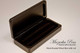 Premium black enamel wood display case with hinges, single or double pen inserts (pens not included, shown open)