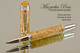 Hand Made Rollerball Pen made from Black Ash Burl with Gold and Chrome finish.  Cap view of pen.