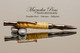Handcrafted pen made from Boxelder Burl with Platinum finish.  Side view of pen