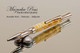 Handcrafted pen made from Boxelder Burl with Platinum finish.  Tip view of pen