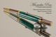 Handcrafted pen made from Malachite TruStone with Black Titanium & Gold finish.  Back view of pen