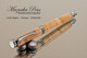 Handmade Rollerball Pen made from Curly Maple with Chrome trim.  Handcrafted pen by our artist.  Main view of pen cap.