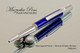 Handmade Ballpoint Pen, Blue Lapis and Pyrite TruStone Pen, Chrome & Satin Chrome Finish - Looking from Tip of Ballpoint Pen