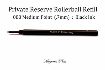 Private Reserve Ink - 888 Medium Rollerball Pen Refill, Black Ink, Medium Point