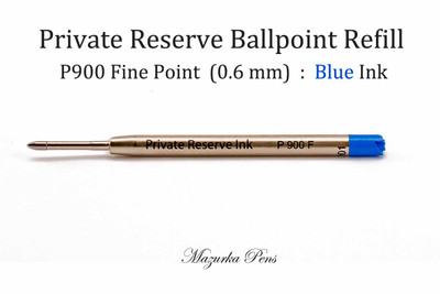 Parker Style Ballpoint Pen Refill - P900 Private Reserve Ink - Fine Point, Blue Ink