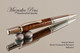 Fiddleback Walnut Handmade Ballpoint Pen with Black Titanium and Platinum accents.  