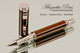 Handmade Rollerball Pen Handcrafted from Ziricote with Polished Stainless Steel finish.  Cap view of pen and cap.