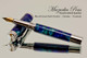 Handmade acrylic pen made from blue and green swirl acrylic.  Handcrafted Fountain Pen - made in our shop, no two alike.  Other side view of pen body