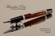 Handmade Ballpoint Pen, Afzelia Burl with Black and Chrome Finish -