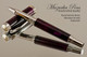 Handmade Rollerball Pen handcrafted from Royal Society Resin with Rhodium and Gold finish.  Main view of pen.