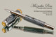 Handmade Metal Black Lava and Cobaltium Chrome & Gold Rollerball Pen.  Cap view of pen