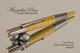 Handmade Ballpoint Pen, Canarywood with Black Titanium and Gold Finish - Top view of Ballpoint Pen