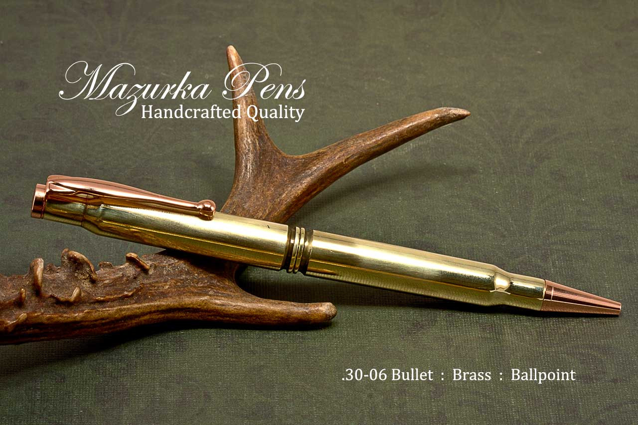 VERY NICE!!! 3pc  Handmade RIFLE BULLET Pens from .308 Brass /& 30-06 Cartridges
