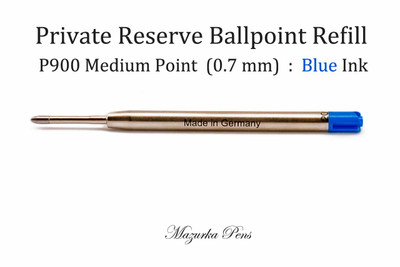 Private Reserve Ink - P900 Ballpoint Pen Refill - Parker Style - MEDIUM Point, Blue Ink