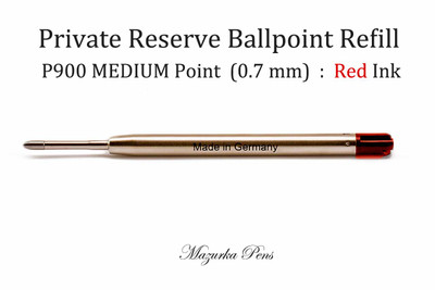 Parker Style Ballpoint Pen Refill - P900 Ballpoint Pen - MEDIUM Point (0.7 mm), Red Ink