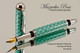 Handmade Writing Instrument Fountain Pen Turquoise Quilted Polymer Clay, Chrome Finish - Cap / Nib View