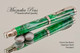 Handmade Writing Instrument Fountain Pen  Sea Green Poly Resin, Stainless Steel Finish - Bottom View