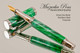 Handmade Writing Instrument Fountain Pen  Sea Green Poly Resin, Stainless Steel Finish - Main View