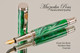 Handmade Writing Instrument Fountain Pen  Sea Green Poly Resin, Stainless Steel Finish - Cap / Nib View