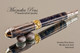 Handmade Rollerball Pen Handcrafted from Smokey Blue Resin with Rhodium & Gold.  Bottom view of pen and cap.