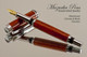 Handcrafted Fountain Pen made from Bloodwood with Chrome and Black finish.  Main view of pen and cap.