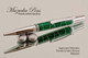 Handmade Ballpoint Pen in Aluminum Banded Malachite, Chrome / Satin Chrome Finish - Side  View