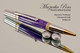 Handmade Ballpoint Pen, Charoite TruStone Ballpoint Pen, Gold and Chrome Finish - Looking from tip of Ballpoint Pen